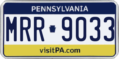 PA license plate MRR9033