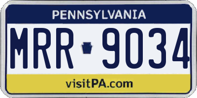 PA license plate MRR9034