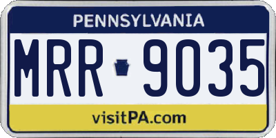 PA license plate MRR9035