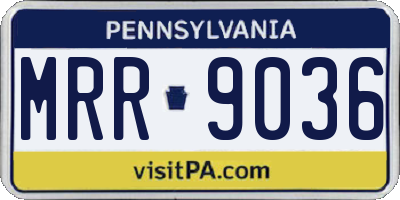 PA license plate MRR9036