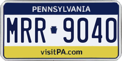PA license plate MRR9040