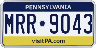 PA license plate MRR9043