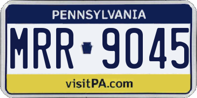 PA license plate MRR9045