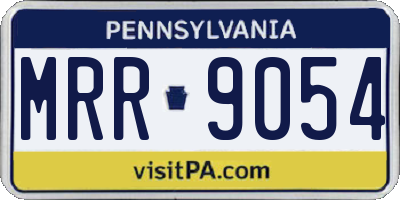 PA license plate MRR9054