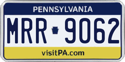 PA license plate MRR9062