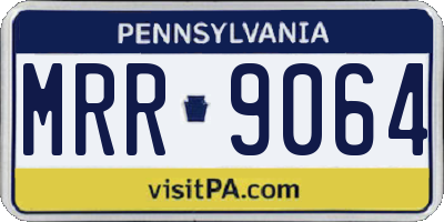 PA license plate MRR9064