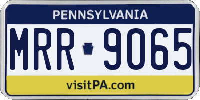 PA license plate MRR9065