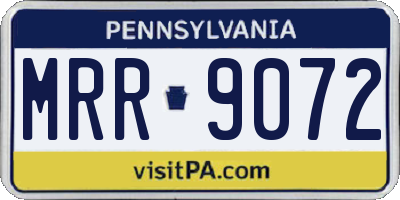 PA license plate MRR9072