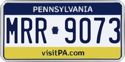PA license plate MRR9073