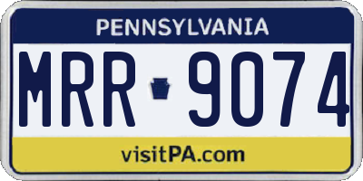 PA license plate MRR9074