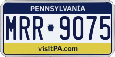 PA license plate MRR9075
