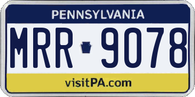 PA license plate MRR9078