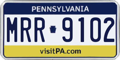 PA license plate MRR9102