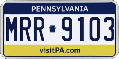 PA license plate MRR9103