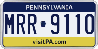 PA license plate MRR9110