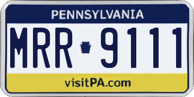 PA license plate MRR9111