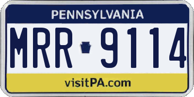 PA license plate MRR9114