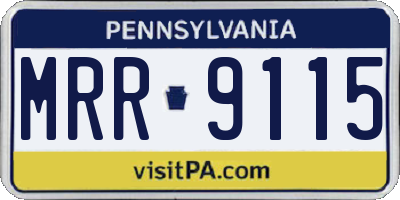 PA license plate MRR9115