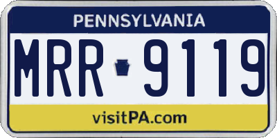 PA license plate MRR9119
