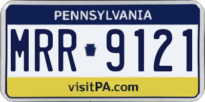 PA license plate MRR9121