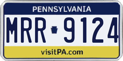 PA license plate MRR9124