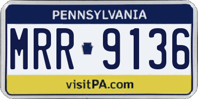 PA license plate MRR9136