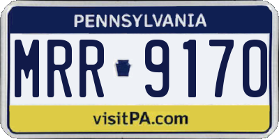 PA license plate MRR9170
