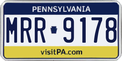 PA license plate MRR9178