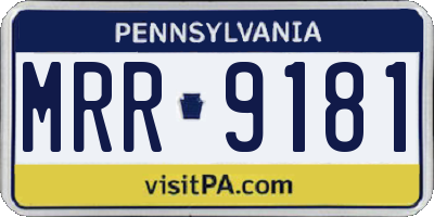 PA license plate MRR9181