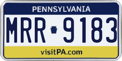 PA license plate MRR9183