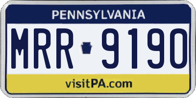 PA license plate MRR9190
