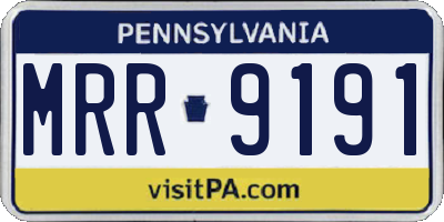 PA license plate MRR9191