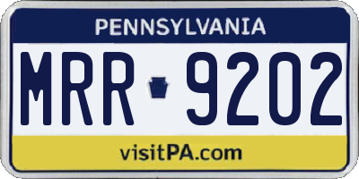 PA license plate MRR9202
