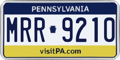 PA license plate MRR9210