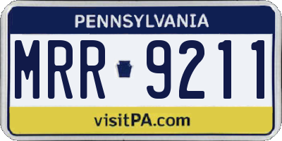 PA license plate MRR9211