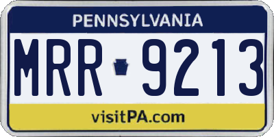 PA license plate MRR9213