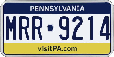 PA license plate MRR9214