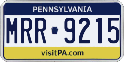 PA license plate MRR9215