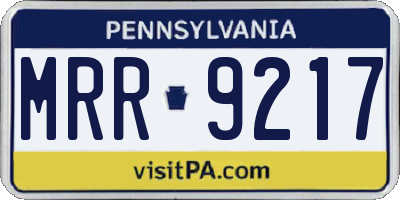 PA license plate MRR9217