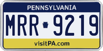 PA license plate MRR9219