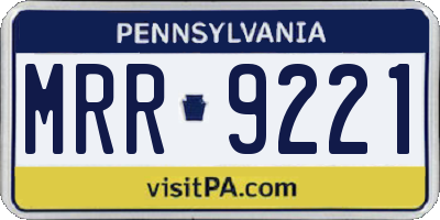 PA license plate MRR9221