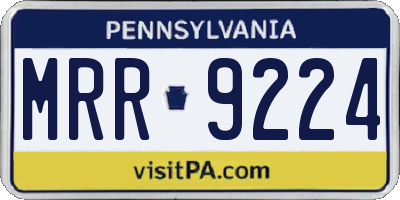 PA license plate MRR9224