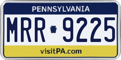 PA license plate MRR9225
