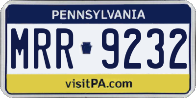 PA license plate MRR9232