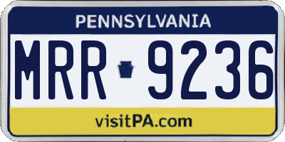 PA license plate MRR9236