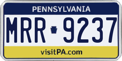 PA license plate MRR9237