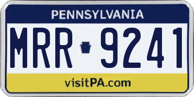 PA license plate MRR9241