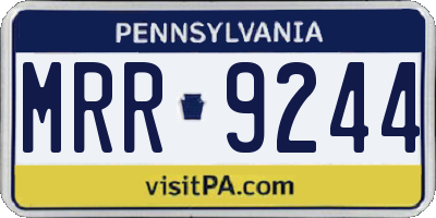 PA license plate MRR9244