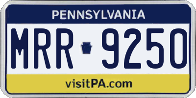 PA license plate MRR9250