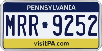 PA license plate MRR9252